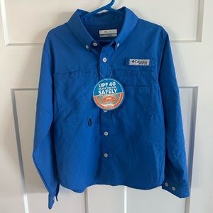 NWT Boys Columbia Omni-Wick Long Sleeve Button-Down Fishing Shirt Sz. XS (6-7)